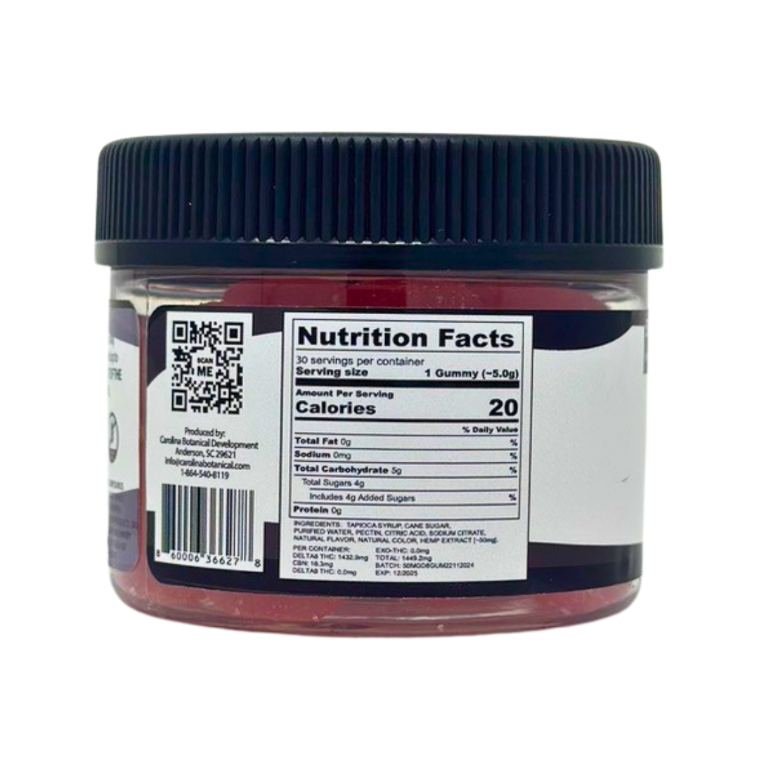 Carolina Botanical 50mg Delta-8 Gummy Jar (30ct)